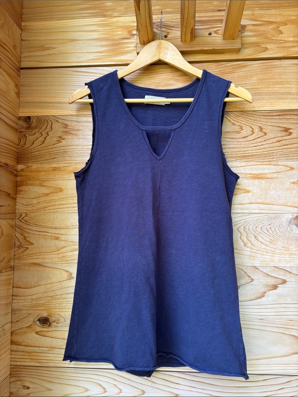 Nation LTD Cotton Sleeveless Tank Top Blue Cutout Back Size Small